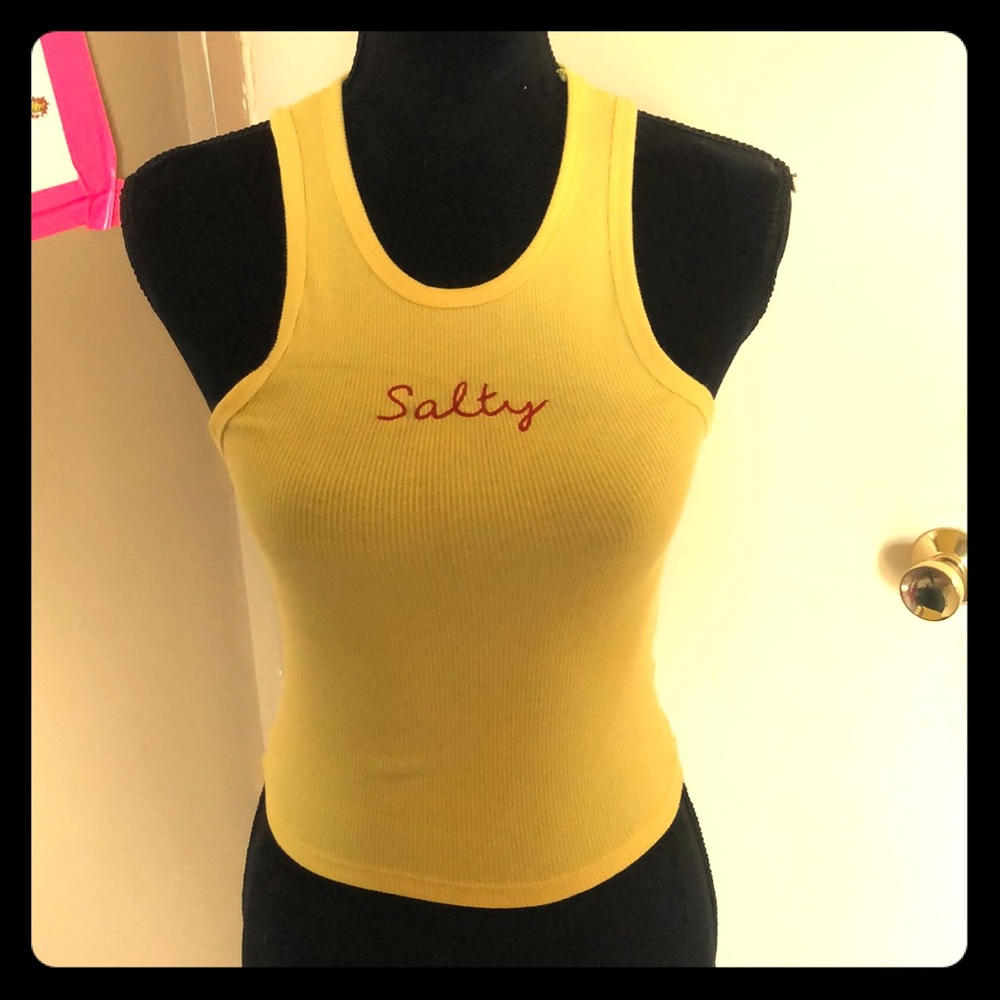 Salty yellow ribbed top(slightly cropped)